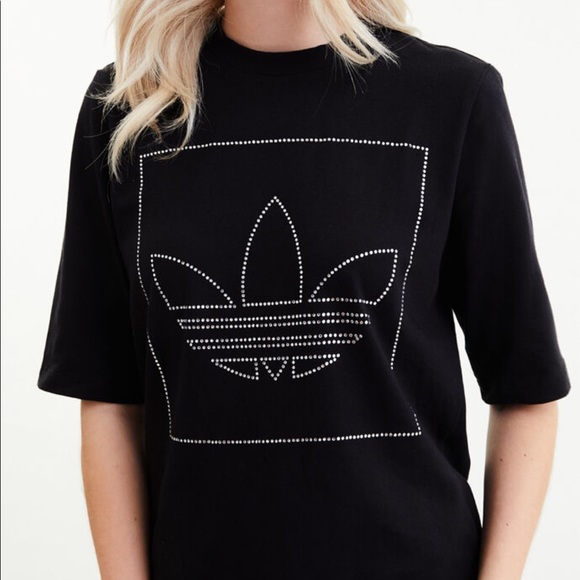 adidas Black Rhinestone T-Shirt - Picture 3 of 3